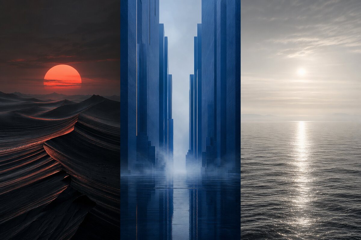 Panoramic view of all three environments